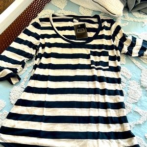 NWT THX STRIPED 3/4 SLEEVE FITS LIKE A M/L